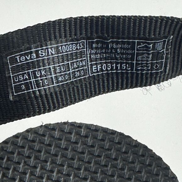 Teva Sandals Womens Size 9 Black Platform Flatform Thong Ankle Strap 1008843 - Picture 11 of 11